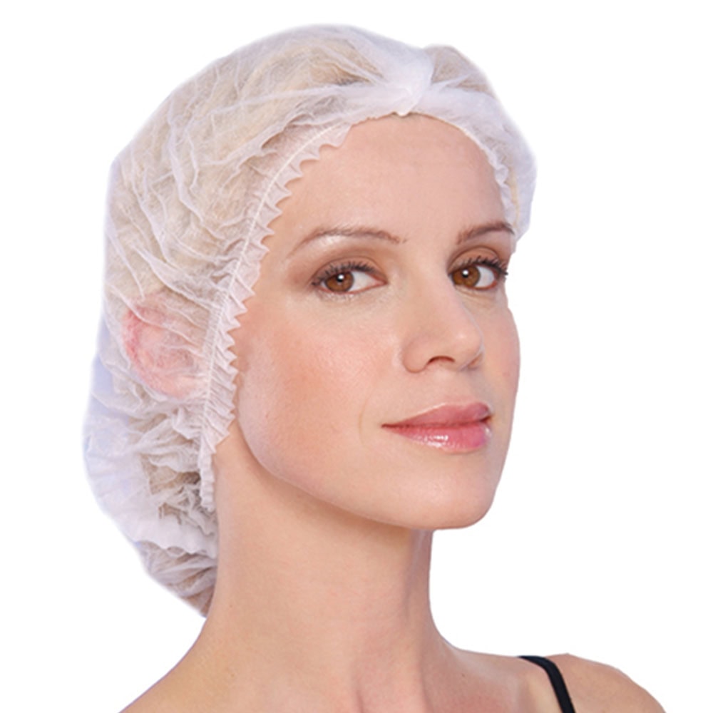 Cuffia monouso in TNT con clip, ideale per settore beauty e ristorazione.