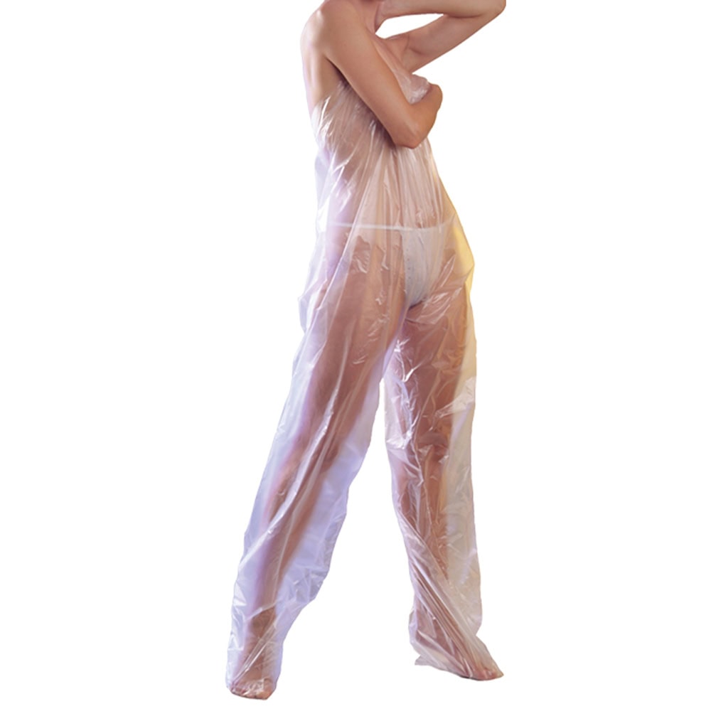 Pantaloni in cartene trasparenti monouso per settore beauty e ristorazione.